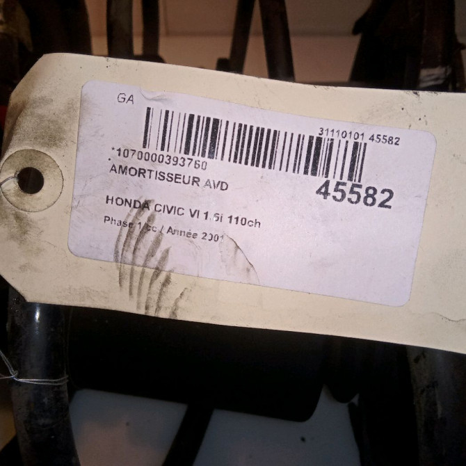 Amortisseur avant droit occasion HONDA CIVIC VI Phase 1 03-2001->12-2003 1.6i 110ch 51605S6AG04 3