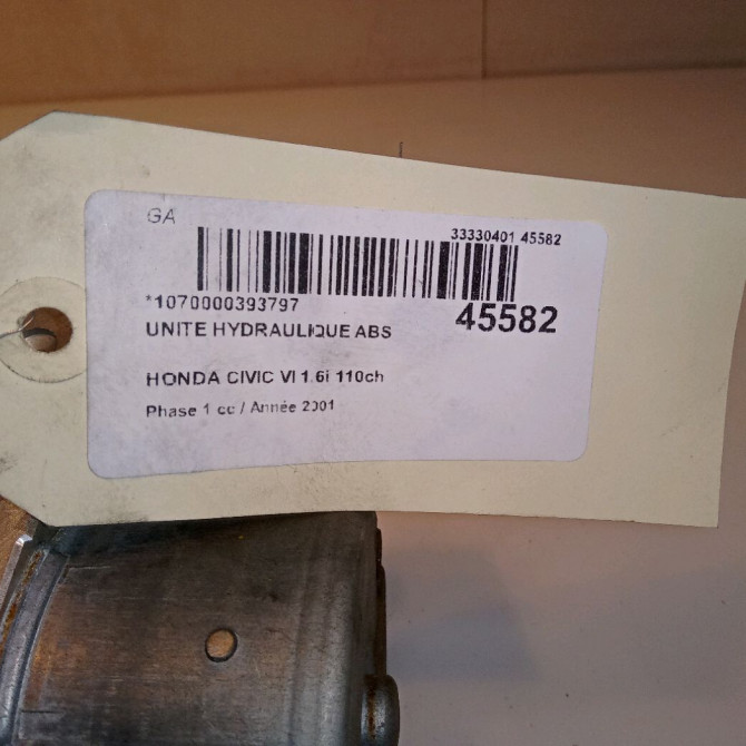 Unité hydraulique ABS occasion HONDA CIVIC VI Phase 1 03-2001->12-2003 1.6i 110ch 57110S6DG60 6