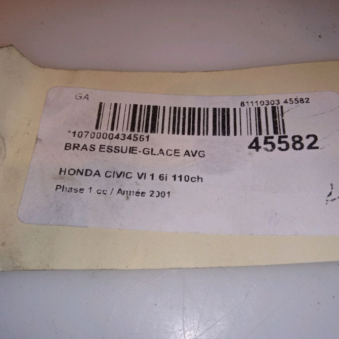 Bras essuie-glace avant gauche occasion HONDA CIVIC VI Phase 1 03-2001->12-2003 1.6i 110ch 76600S6DG01 4
