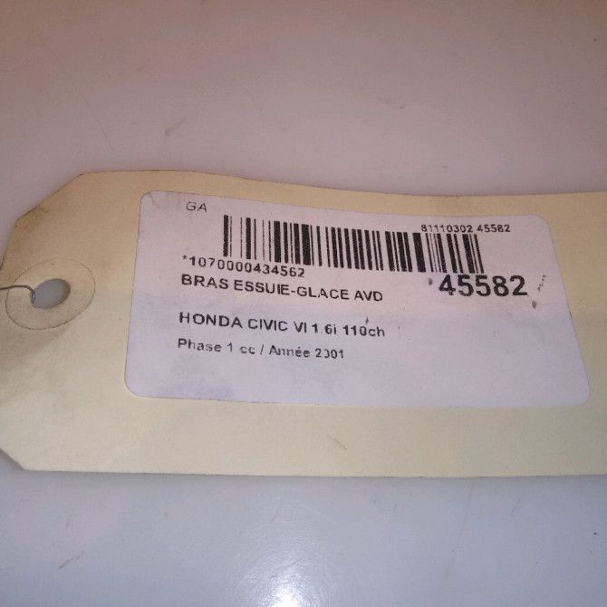 Bras essuie-glace avant droit occasion HONDA CIVIC VI Phase 1 03-2001->12-2003 1.6i 110ch 76600S6DG01 4