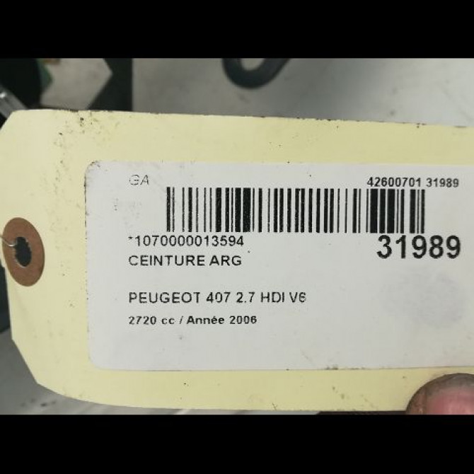 Ceinture arrière gauche occasion PEUGEOT 407 COUPE Phase 1 10-2005->12-2011 2.7 HDI 204ch 8974TV 3