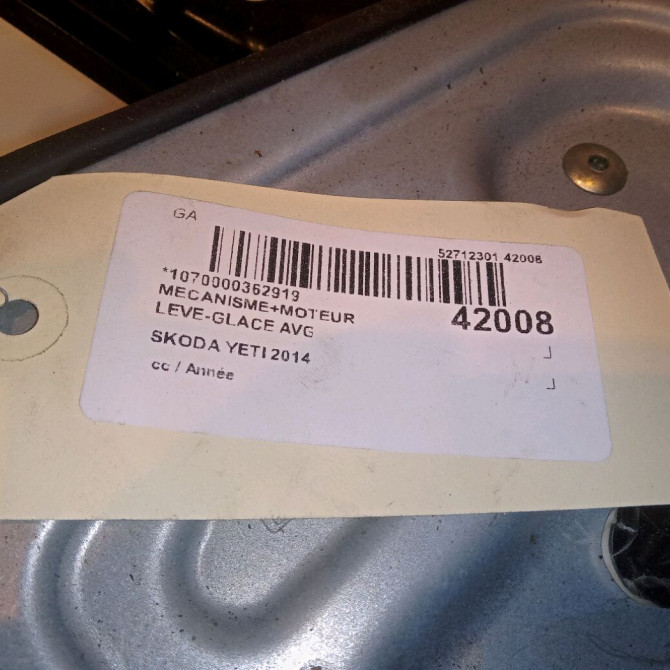 Mecanisme+moteur leve-glace avg occasion SKODA YETI 5L0837461 4