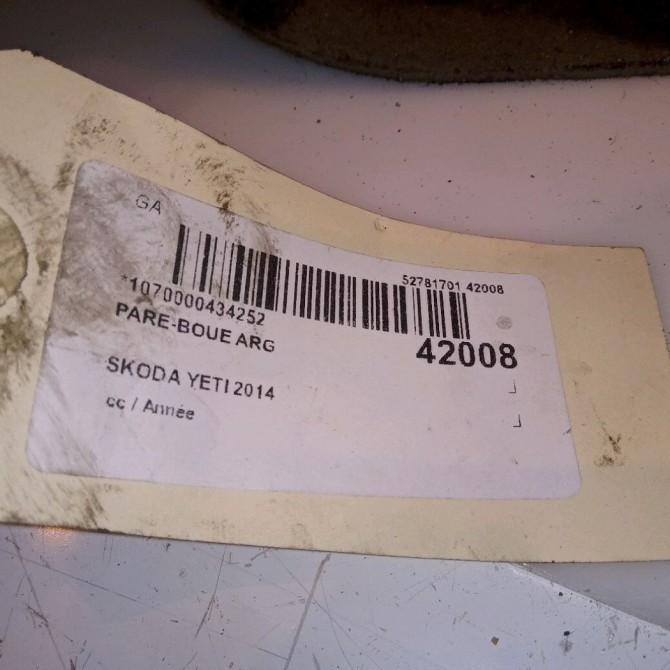 Pare-boue arrière gauche occasion SKODA YETI 5L0810969A 4