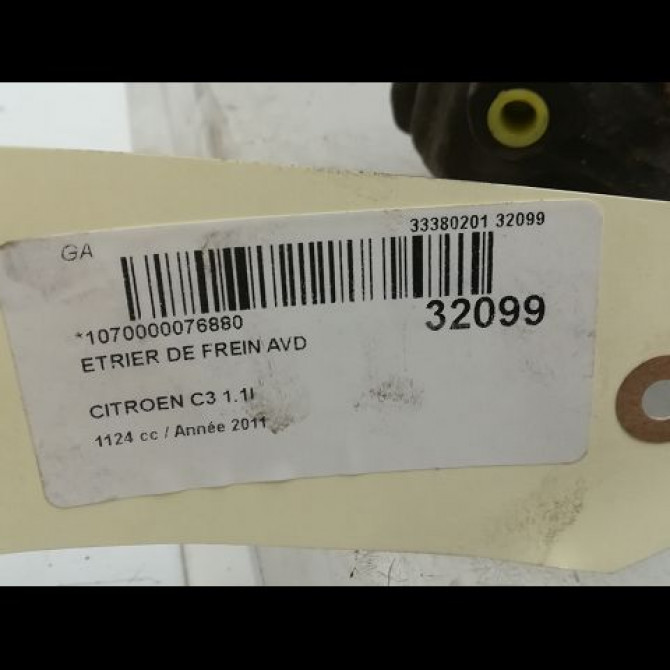 Etrier de frein avant droit occasion CITROEN C3 II Phase 1 11-2009->02-2013 1.1i 60ch 4400R7 3