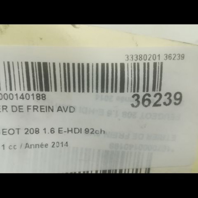 Etrier de frein avant droit occasion PEUGEOT 208 208 Phase 1 2012-03-01->2015-09-30 1.6 E-HDI 92ch 4400R7 3