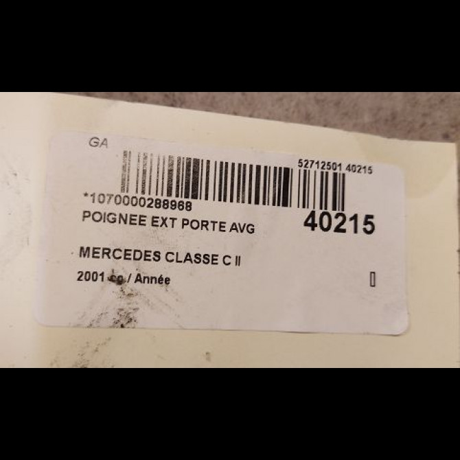 Poignee ext porte avg occasion MERCEDES CLASSE C II Phase 1 05-2000->03-2004 21176007709999 2