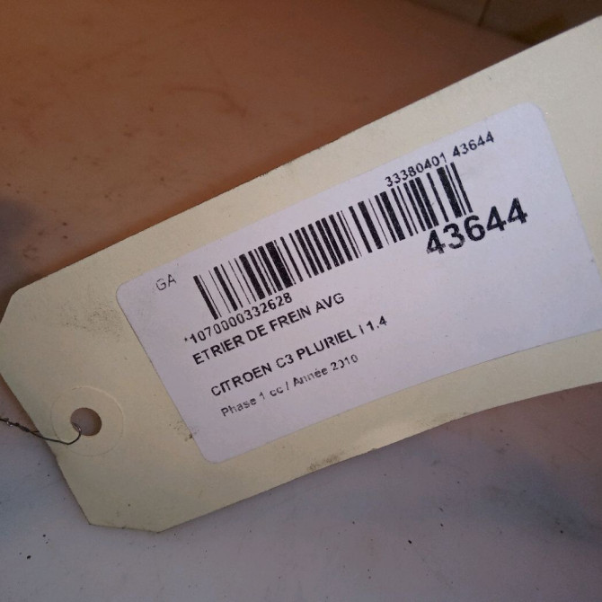 Etrier de frein avant gauche occasion CITROEN C3 PLURIEL I Phase 1 04-2003->09-2008 1.4 HDi 4401E2 4