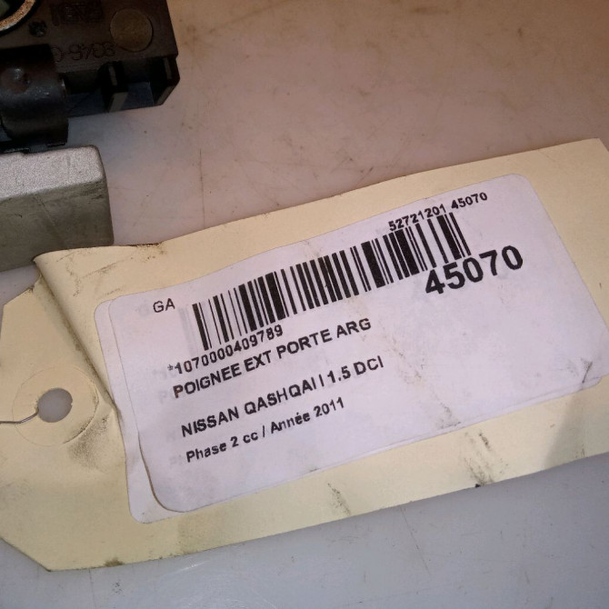 Poignee ext porte arg occasion NISSAN QASHQAI I Phase 2 03-2010->04-2014 1.5 DCI 110ch 80640EB33A 4