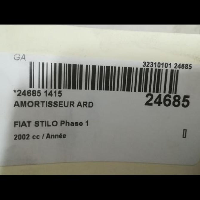 Amortisseur arrière droit occasion FIAT STILO Phase 1 10-2001->09-2007 51795358 2