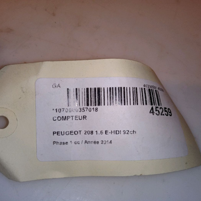 Compteur occasion PEUGEOT 208 208 Phase 1 2012-03-01->2015-09-30 1.6 E-HDI 92ch 9813869080 4