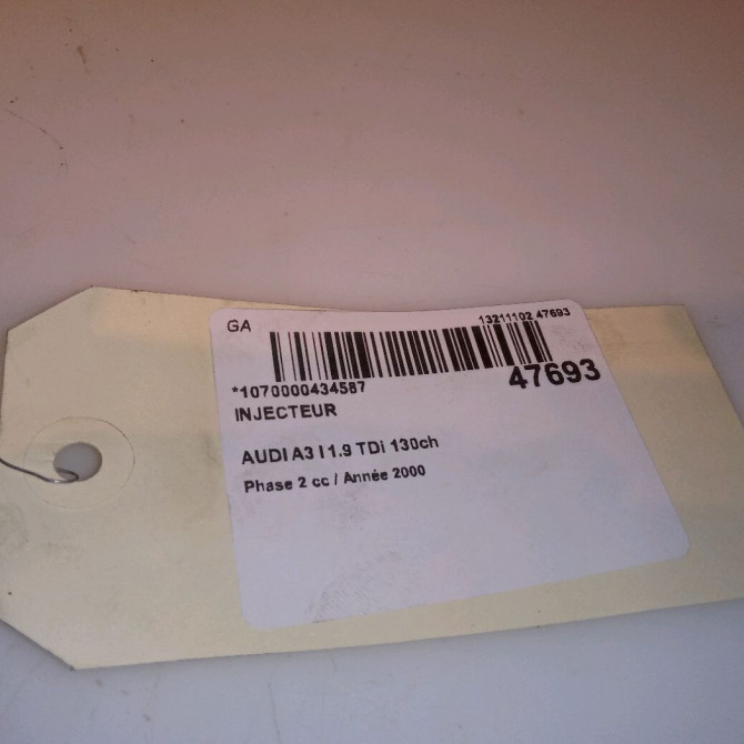 Injecteur occasion AUDI A3 I Phase 2 10-2000->06-2003 1.9 TDi 130ch 7