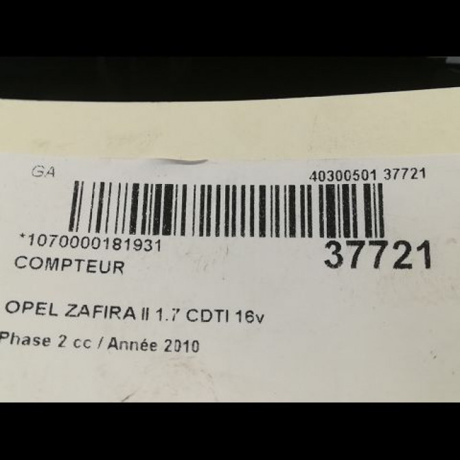 Compteur occasion OPEL ZAFIRA II Phase 2 01-2008->12-2014 1.7 CDTI 16v 110ch 13308999 3