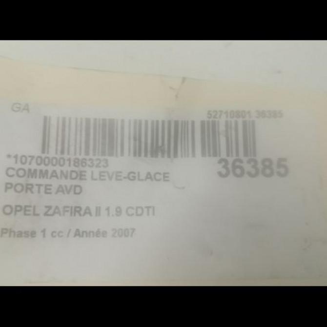 Commande lève-glace porte avant droite occasion OPEL ZAFIRA II Phase 1 07-2005->12-2007 1.9 CDTI 120ch 13228881 3