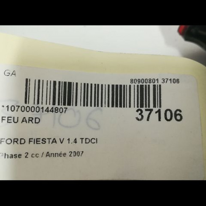 Feu arrière droit occasion FORD FIESTA V Phase 2 10-2005->10-2008 1.4 TDCI 1437625 3
