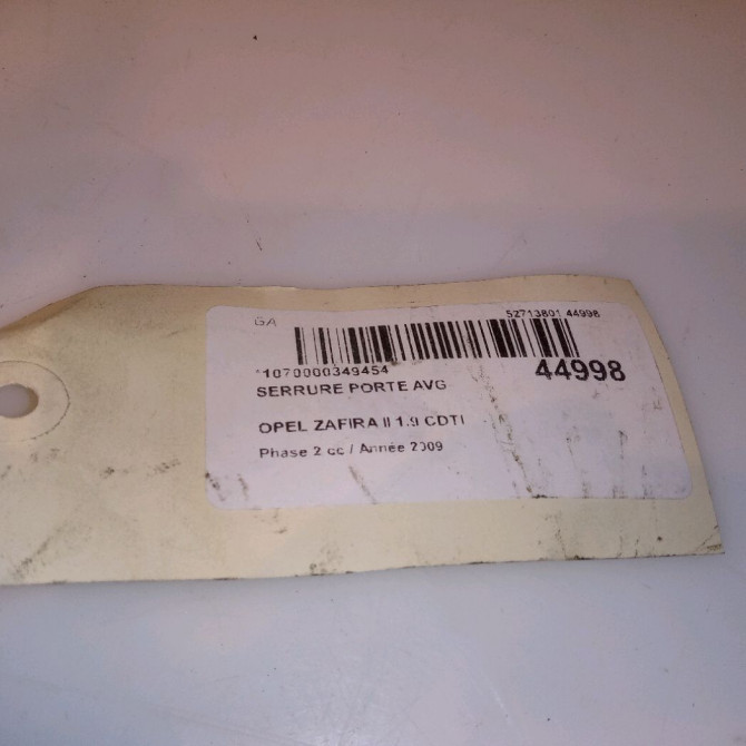 Serrure porte avg occasion OPEL ZAFIRA II Phase 2 01-2008->12-2014 1.9 CDTI 100ch 13220371 4