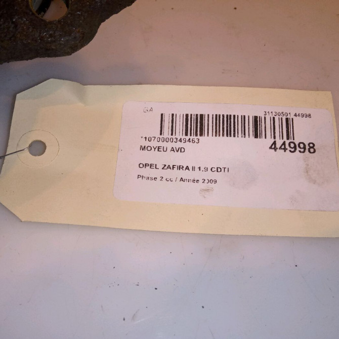 Moyeu avd occasion OPEL ZAFIRA II Phase 2 01-2008->12-2014 1.9 CDTI 100ch 93188477 4