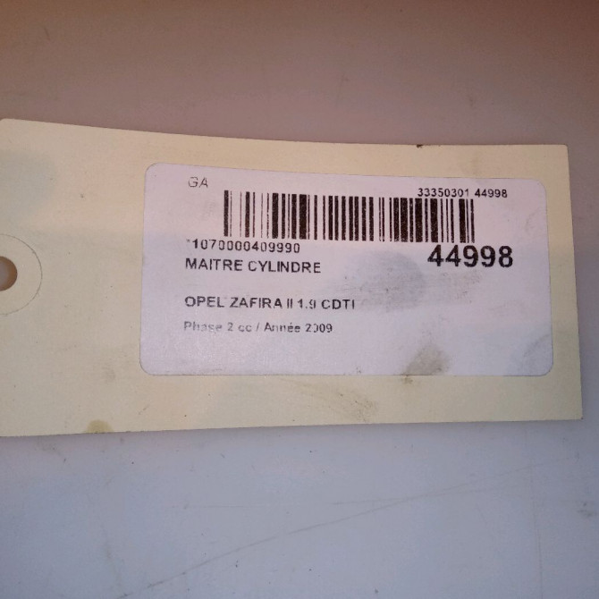 Maitre cylindre occasion OPEL ZAFIRA II Phase 2 01-2008->12-2014 1.9 CDTI 100ch 93182937 5