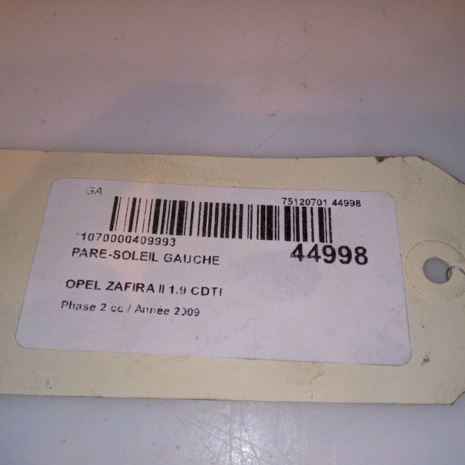 Pare-soleil gauche occasion OPEL ZAFIRA II Phase 2 01-2008->12-2014 1.9 CDTI 100ch 13281678 4