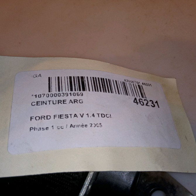 Ceinture arrière gauche occasion FORD FIESTA V Phase 1 09-2002->10-2005 1.4 TDCI 1219221 4