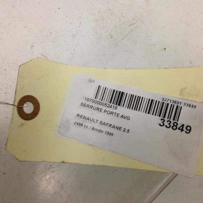 Serrure porte avd occasion RENAULT SAFRANE Phase 1 04-1992->09-1996 2.1 DT 7701036101 3