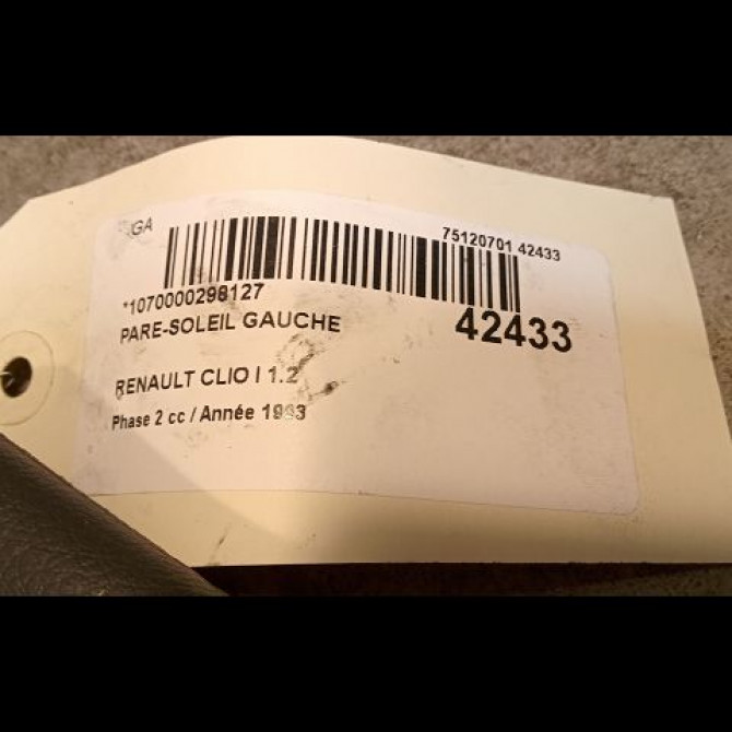 Pare-soleil gauche occasion RENAULT CLIO I Phase 2 03-1994->03-1996 1.2 7700829185 3