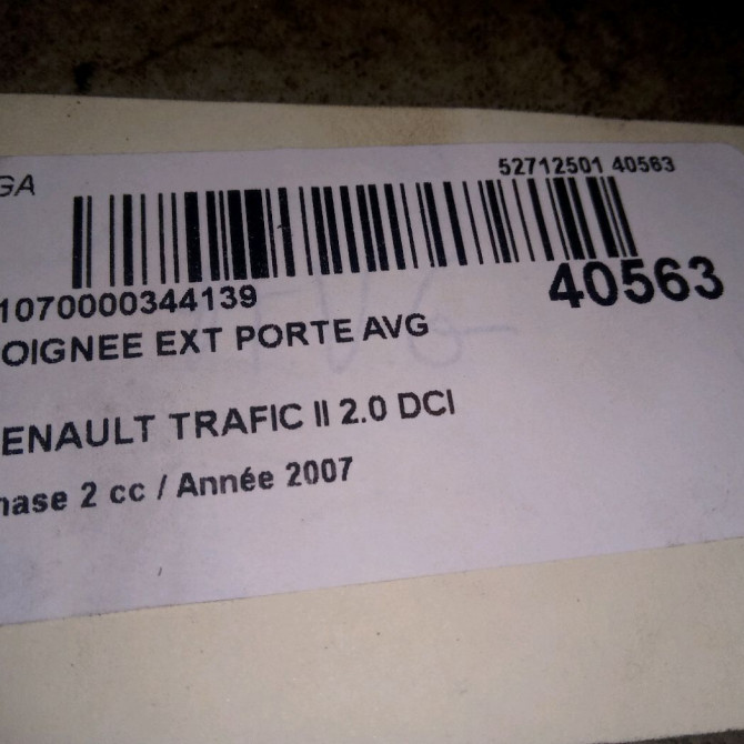 Poignee ext porte avg occasion RENAULT TRAFIC II Phase 2 08-2006->... 2.0 DCI 115ch 805065812R 3
