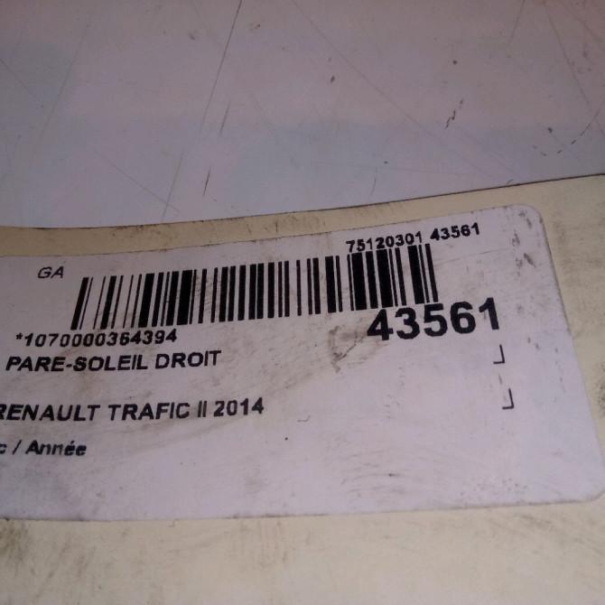 Pare-soleil droit occasion RENAULT TRAFIC II 7701477801 4