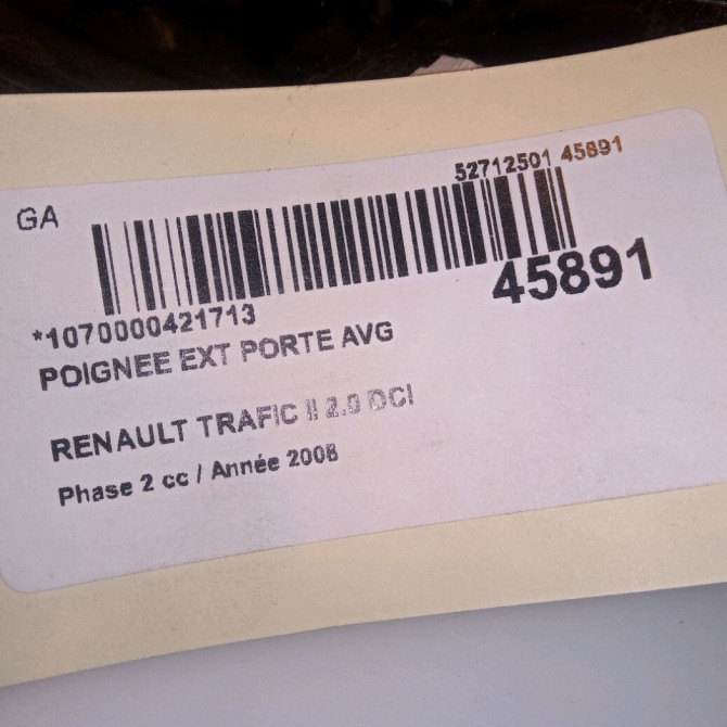 Poignee ext porte avg occasion RENAULT TRAFIC II Phase 2 08-2006->... 2.0 DCI 16v 115ch 805065812R 4