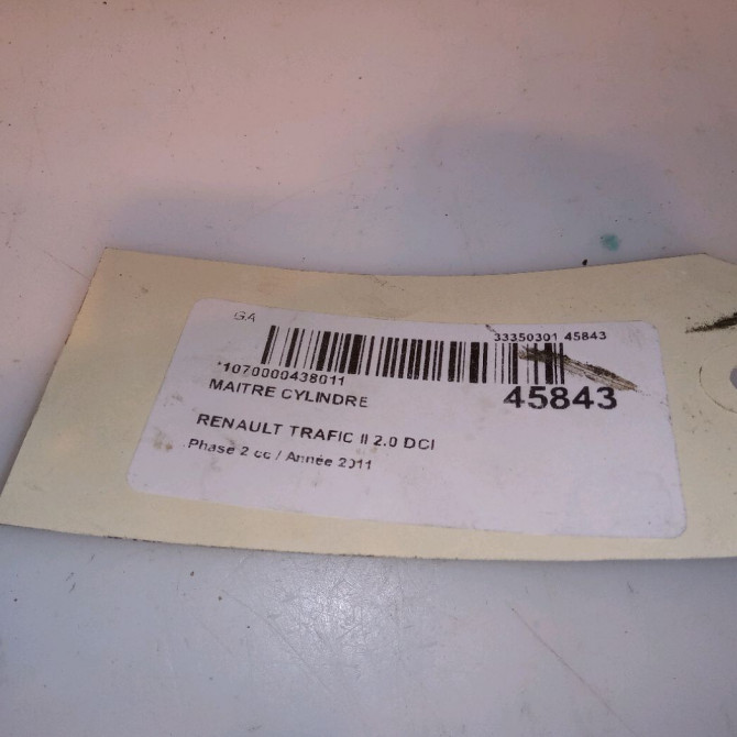 Maitre cylindre occasion RENAULT TRAFIC II Phase 2 08-2006->... 2.0 DCI 115ch 7701210048 4