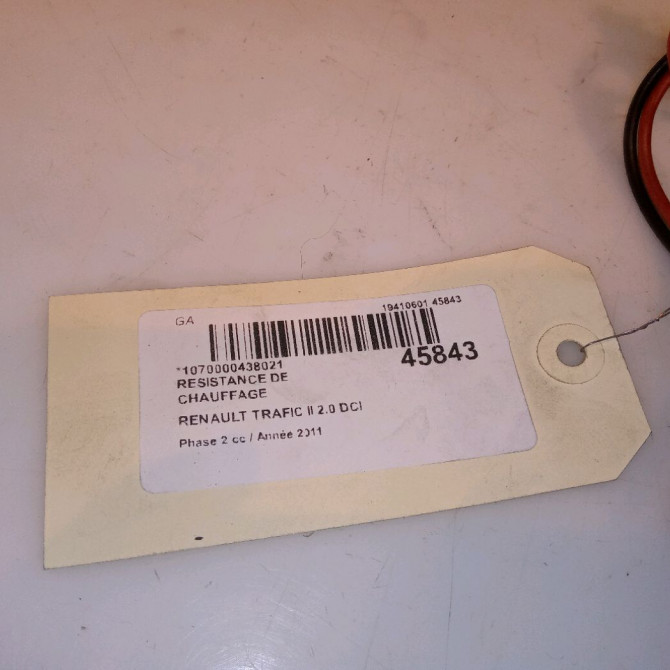 Resistance de chauffage occasion RENAULT TRAFIC II Phase 2 08-2006->... 2.0 DCI 115ch 7701050325 4