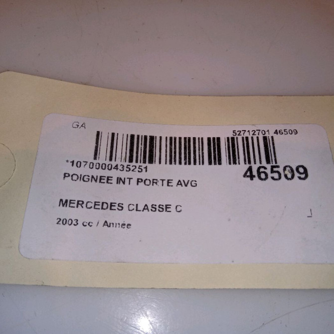 Poignee int porte avg occasion MERCEDES CLASSE C COUPE SPORT II Phase 1 03-2001->03-2004 20376015619051 4