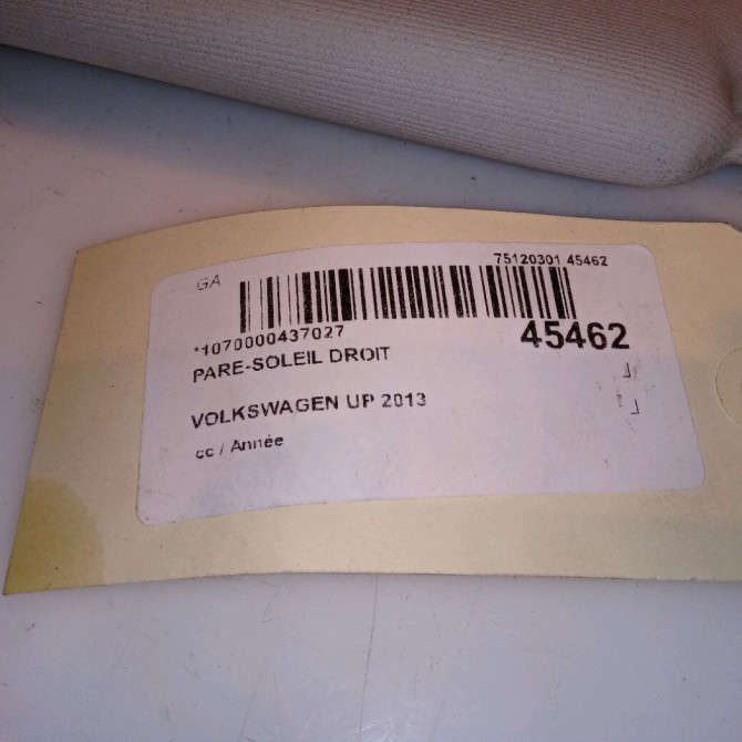 Pare-soleil droit occasion VOLKSWAGEN UP 6RU857552C2F4 4