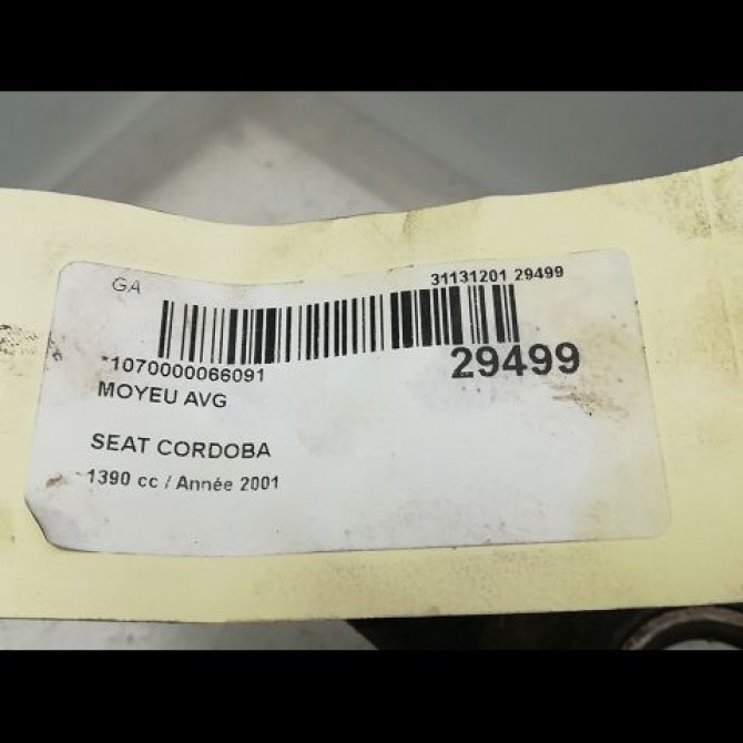 Moyeu avg occasion SEAT CORDOBA I Phase 2 09-1999->10-2002 357407613B 3