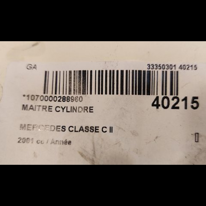 Maitre cylindre occasion MERCEDES CLASSE C II Phase 1 05-2000->03-2004 54309601 3
