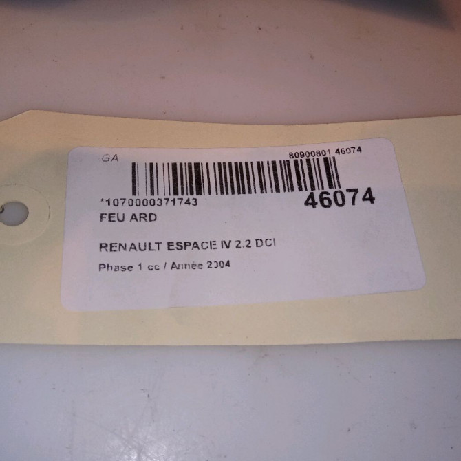 Feu arrière droit occasion RENAULT ESPACE IV Phase 1 09-2002->03-2006 2.2 DCI 8200027152 4