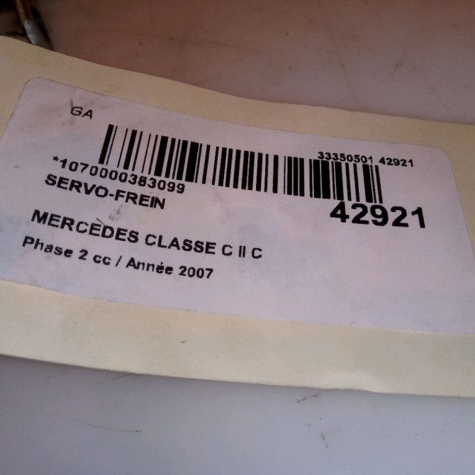 Servo-frein occasion MERCEDES CLASSE C II Phase 2 03-2004->06-2007 C 200 CDi 5430553028 4