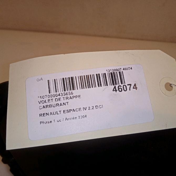 Volet de trappe carburant occasion RENAULT ESPACE IV Phase 1 09-2002->03-2006 2.2 DCI 8200100989 5