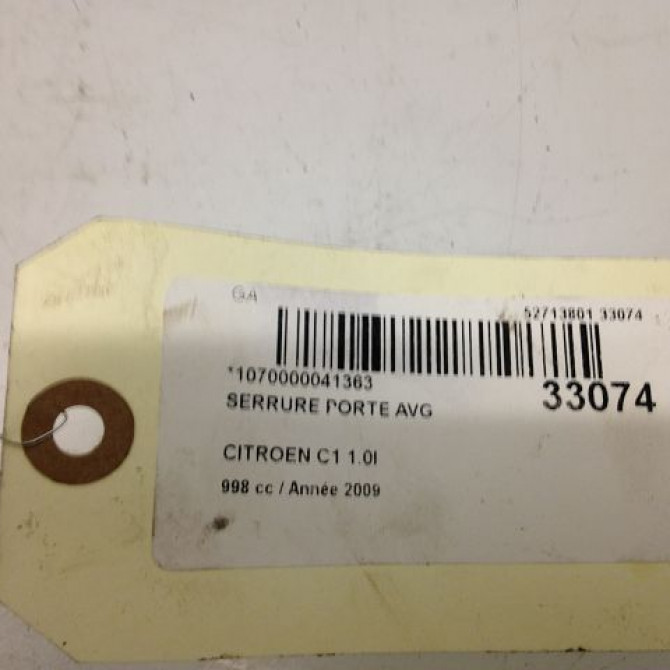 Serrure porte avg occasion CITROEN C1 I Phase 2 11-2008->01-2012 1.0i 9135S2 3