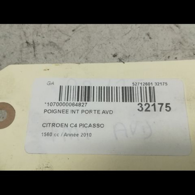 Poignee int porte avd occasion CITROEN C4 PICASSO I Phase 1 01-2007->10-2013 1.6 HDi 16v 110ch 9144A5 4