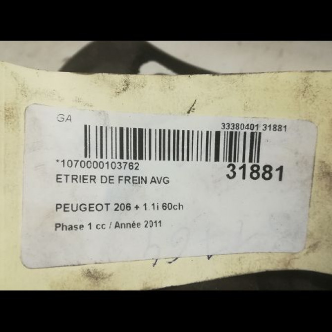 Etrier de frein avant gauche occasion PEUGEOT 206 + Phase 1 03-2009->05-2013 1.1i 60ch 4400N8 3