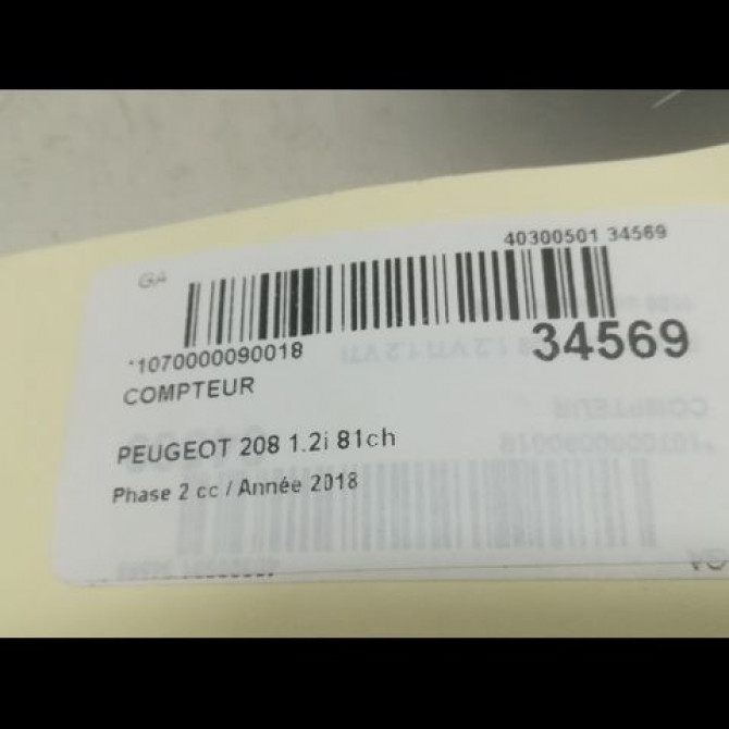 Compteur occasion PEUGEOT 208 Phase 2 04-2015->... 1.2i 81ch 9825986180 4