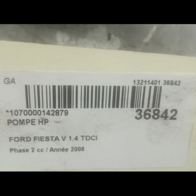 Pompe hp occasion FORD FIESTA V Phase 2 10-2005->10-2008 1.4 TDCI 3