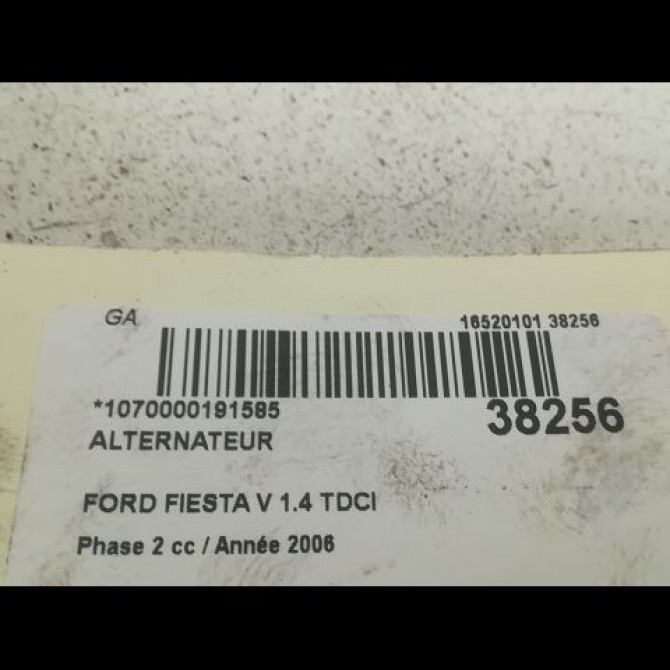 Alternateur occasion FORD FIESTA V Phase 2 10-2005->10-2008 1.4 TDCI 1545138 3