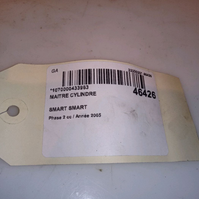Maitre cylindre occasion SMART SMART CITY/FORTWO I SMART CITY/FORTWO I Phase 2 2002-03-01->2006-12-31 61ch 5