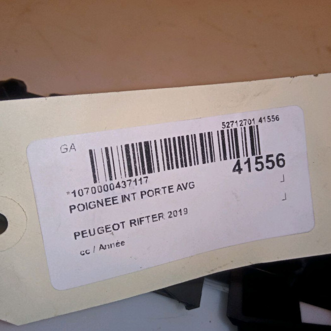Poignee int porte avg occasion PEUGEOT RIFTER 98182873VV 4