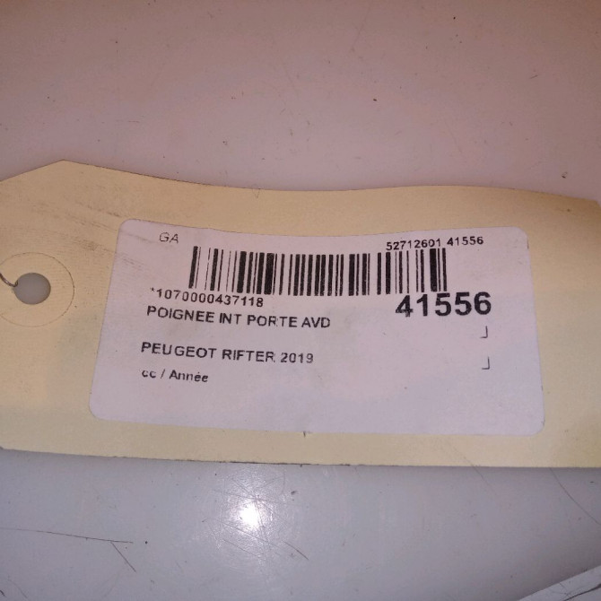 Poignee int porte avd occasion PEUGEOT RIFTER 98182872VV 4