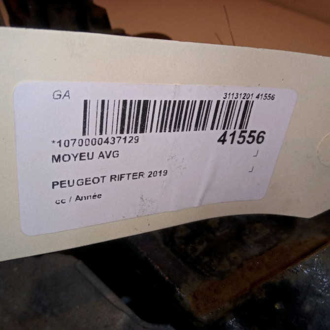 Moyeu avg occasion PEUGEOT RIFTER 1647857380 4