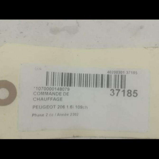 Commande de chauffage occasion PEUGEOT 206 Phase 2 02-2003->02-2009 1.6i 109ch 3