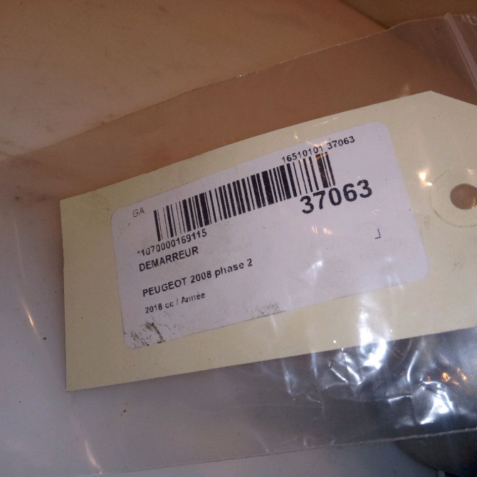 Démarreur occasion PEUGEOT 2008 phase 2 06-2016->... 9830507480 7