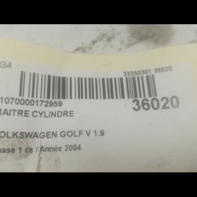 Maitre cylindre occasion VOLKSWAGEN GOLF V Phase 1 11-2003->10-2008 1.9 TDI 90ch 1K1614019F 3